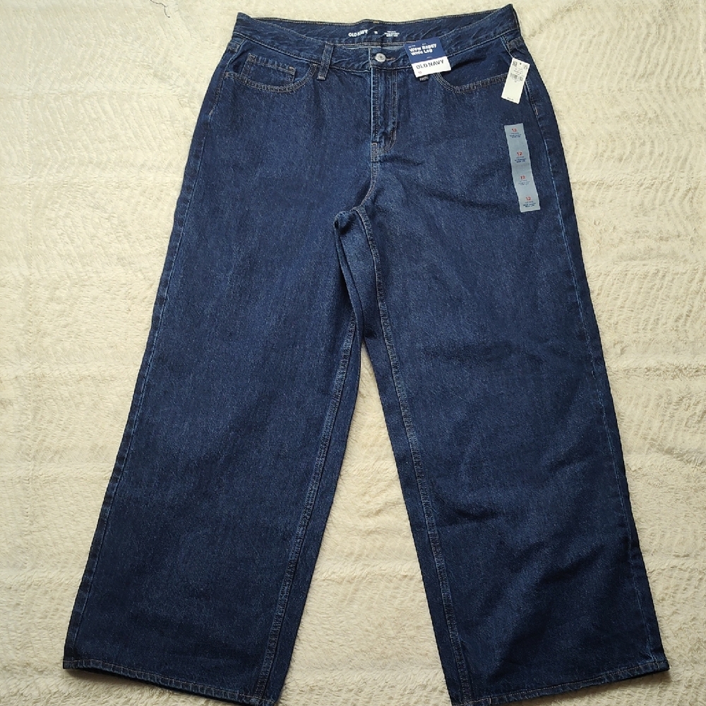 Old Navy While Baggy Wide Leg Women's Denim Dark Wash Size 12
